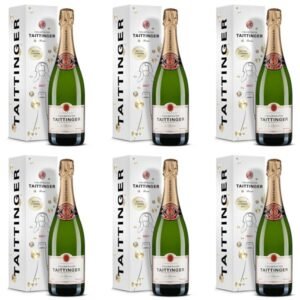 Taittinger Brut Reserve NV Champagne, 750ml Case with Branded Stopper