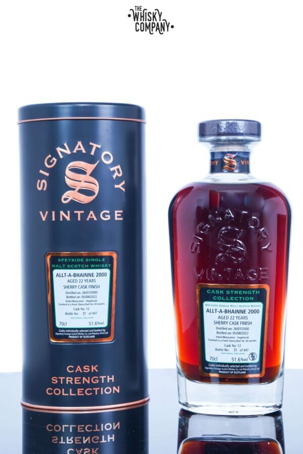 Allt-a-Bhainne 2000 Aged 22 Years Cask Strength Single Malt Scotch Whisky – Signatory Vintage  for sale (700ml)