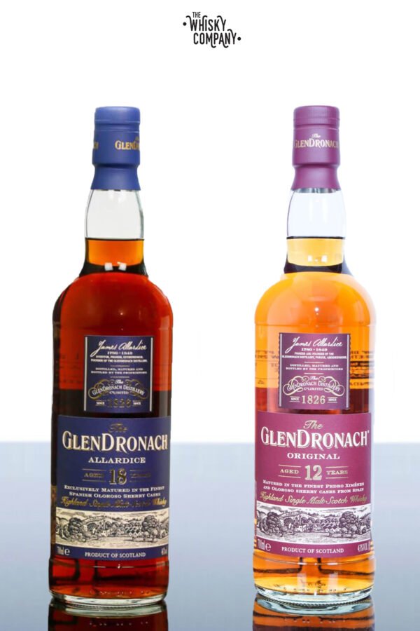 GlenDronach Sherry Cask Bundle: 18 Year Old Allardice & 12 Year Old Highland Single Malt - 2 x 750ml